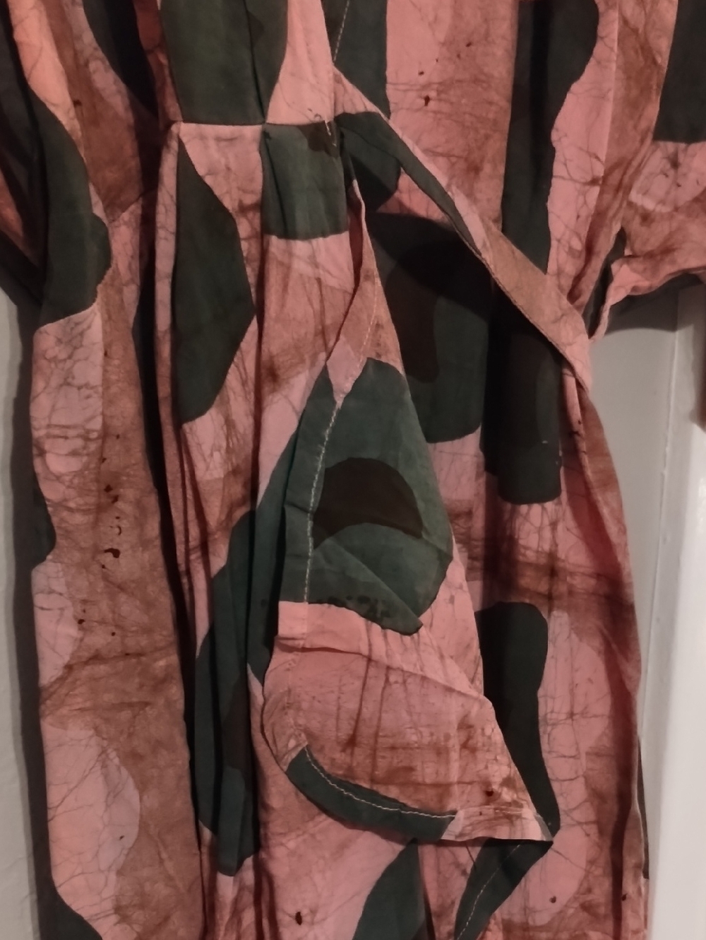 Osei Duro Hand Batiked Letsa Wrap Dress NWOT M Made In Africa - Picture 4 of 9